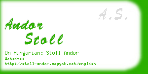 andor stoll business card